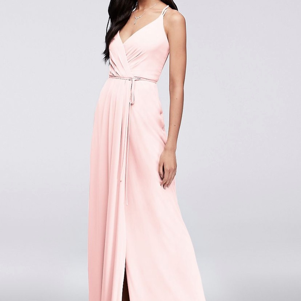 David’s Bridal Long Petal Wrap Bridesmaid Dress
